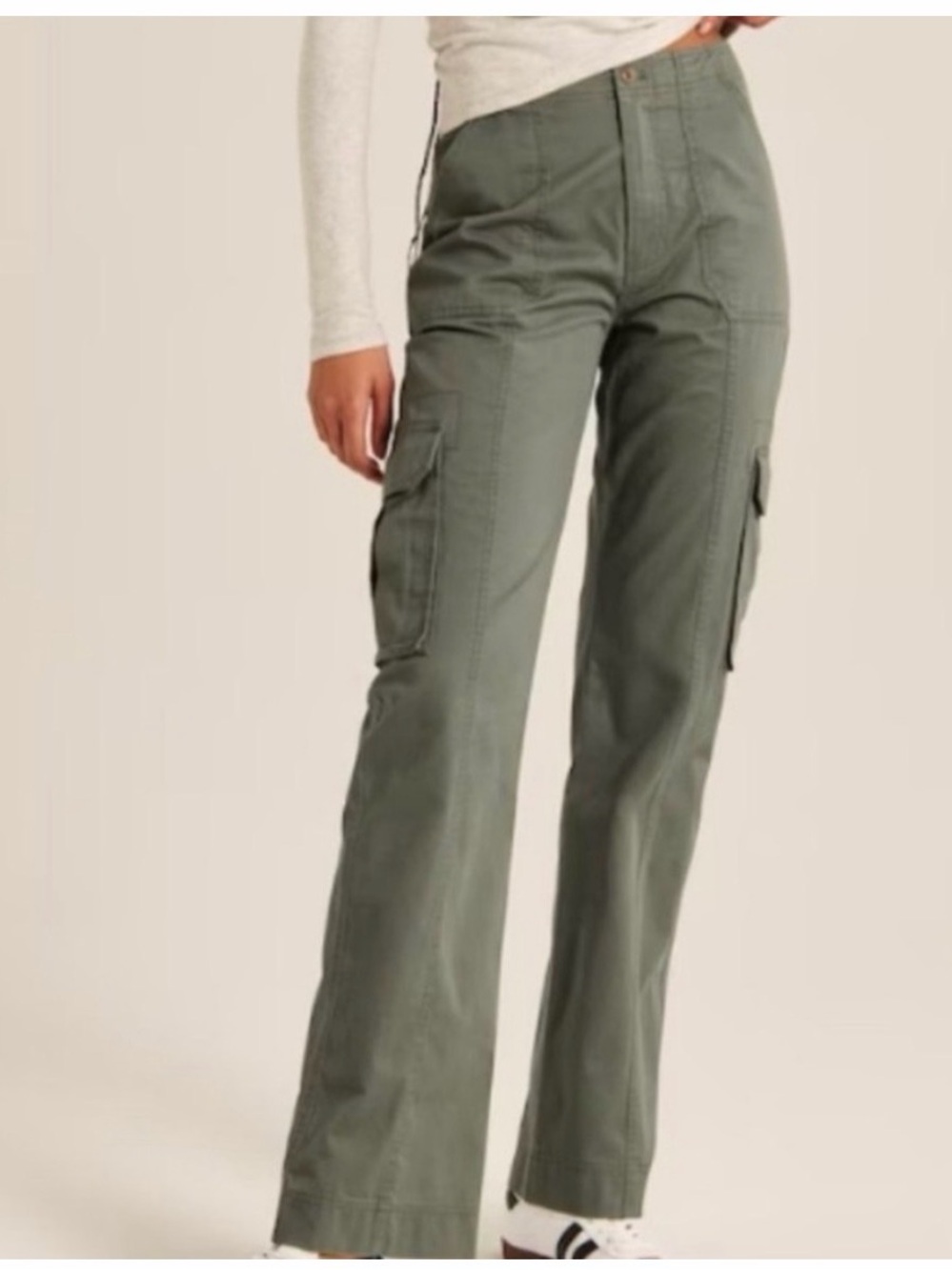 Abercrombie & Fitch Women's Army Green Relaxed Fit Cargo Pants Size 27/4